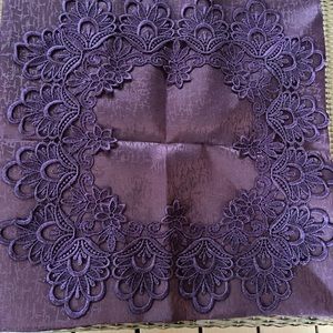 NWOT 2 purple embroidered decorative pillowcases - deco size 17x17